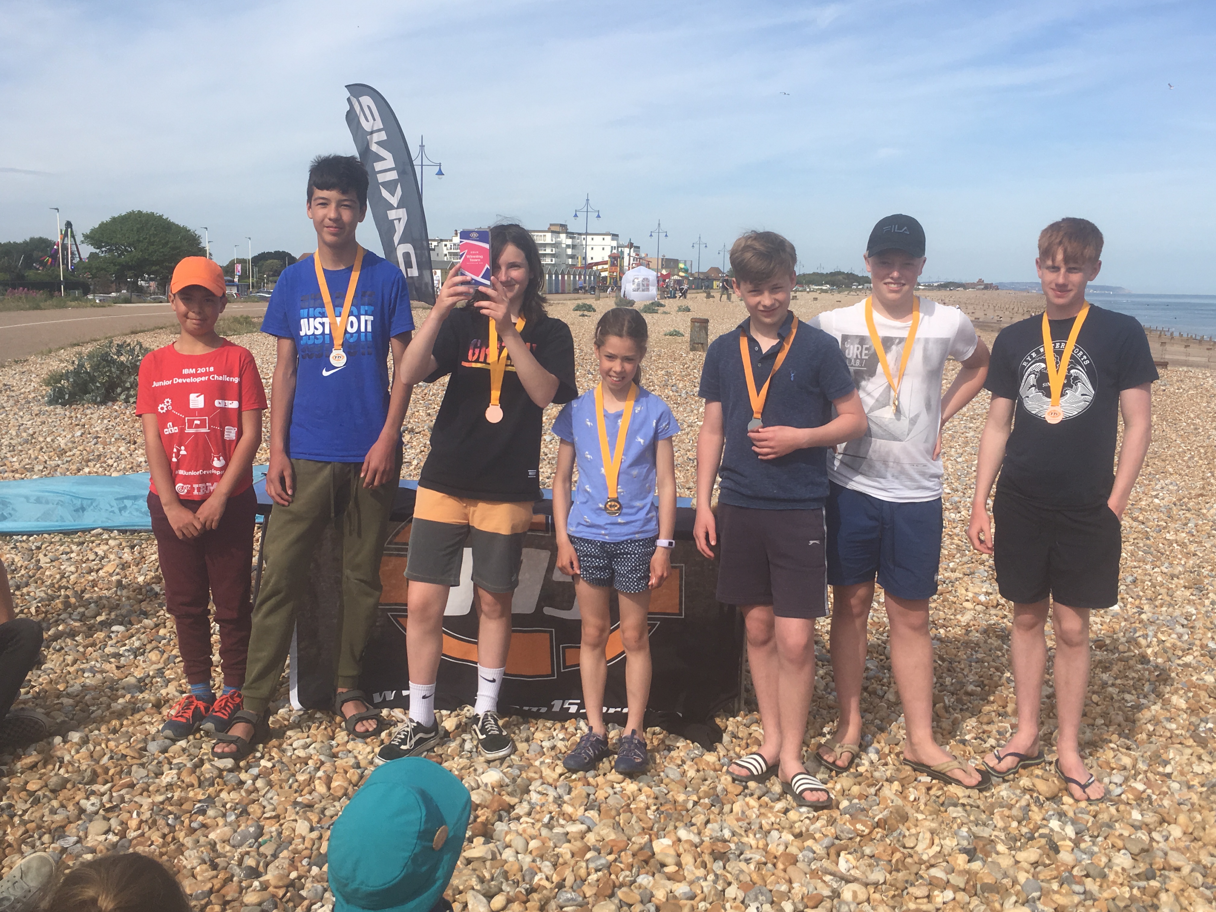 young ryewatersports windsurfers with medals at eastbourne t15 event