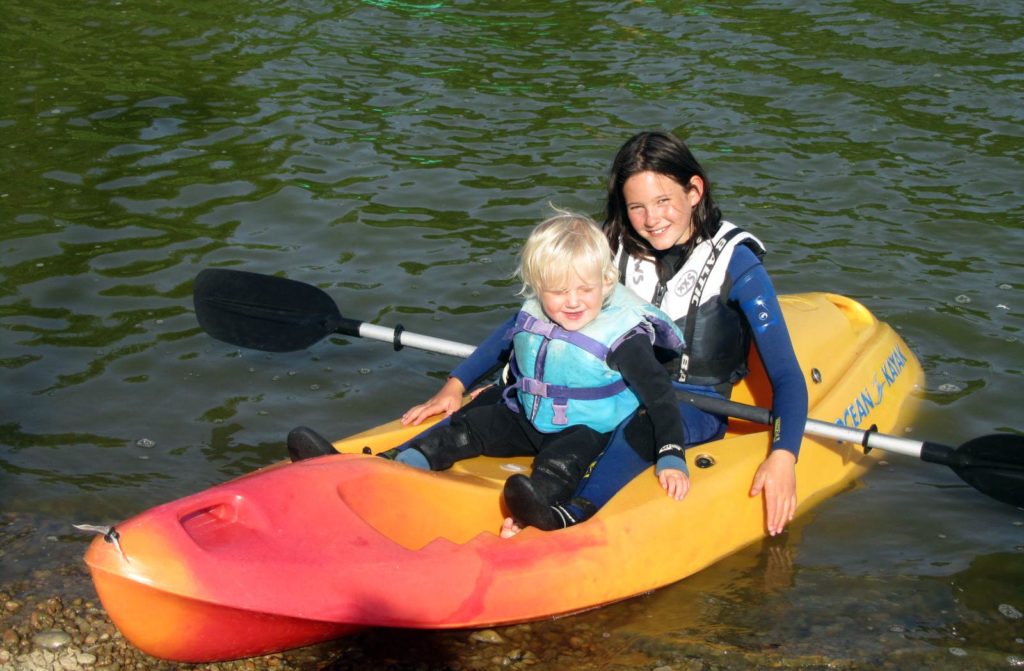 Kayak with 2 Kids in