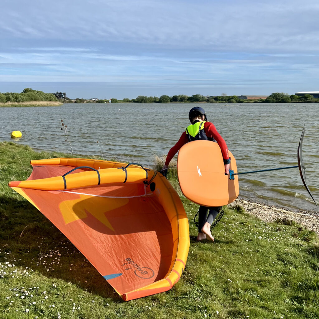 Learning to wingfoil at rye watersports, near Rye